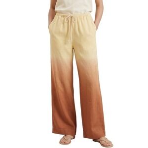 C&C California Wide Leg Pants Linen Blend Womens XL Ombre Beach Resport NWT